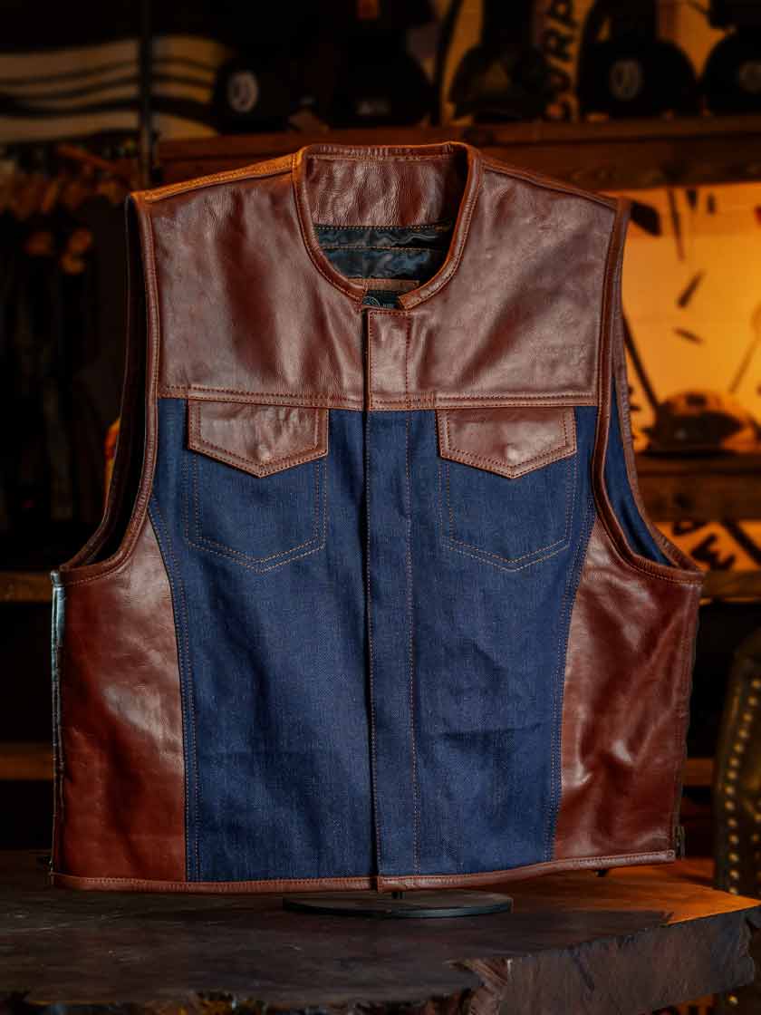 FACTORY CUSTOM VEST - Brown & Blue Standard Issue – Odin Mfg