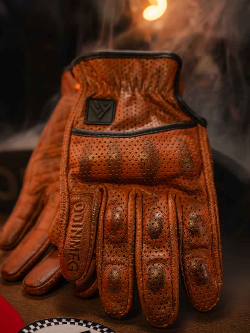 D3O Heavy Hitters Motorcycle Gloves - Wax Brown Perforated – Odin Mfg