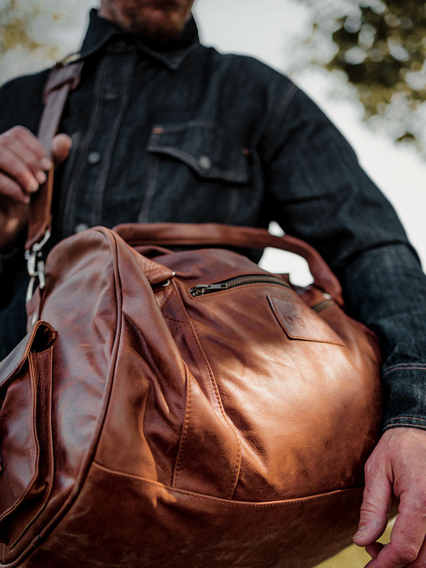 Odin Mfg Leather Duffle Bag - 40L | Travel-Ready Gear Bag