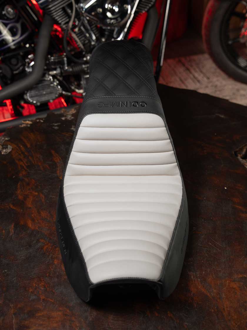 Saddlemen Seat - Dyna 2006-2017 White Tuck & Roll – Odin Mfg