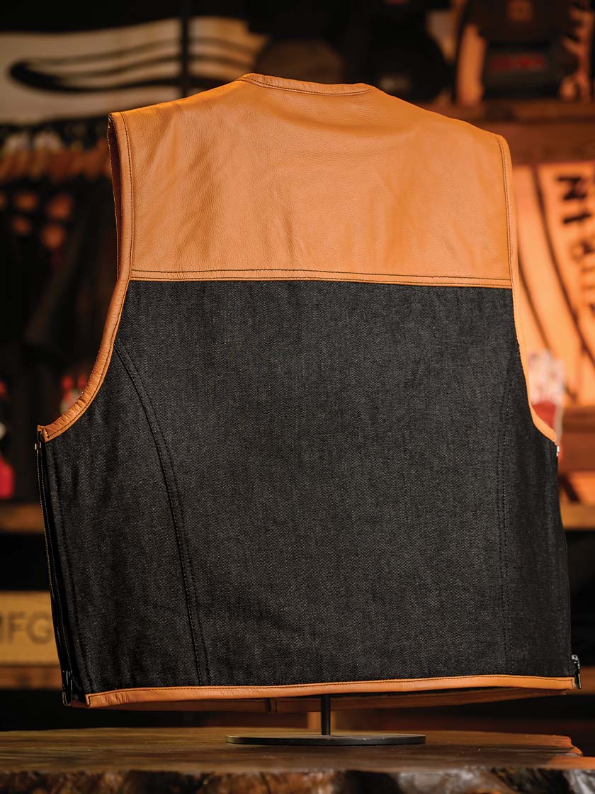FACTORY CUSTOM VEST - Leather & Denim Standard Issue – Odin Mfg
