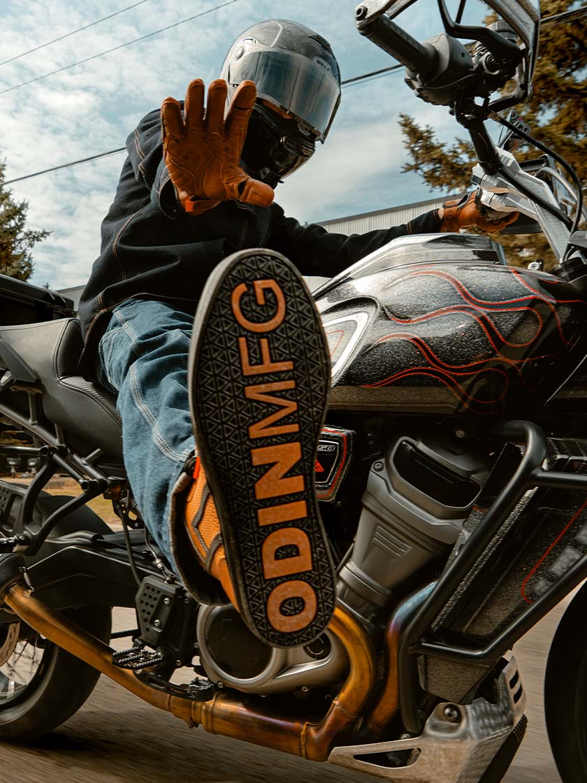 Apex Aero Perforated D3O Motorcycle Shoes - Waxed Brown - Odin Mfg