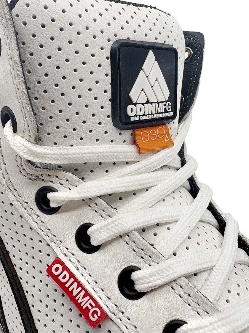 アフロディ--テライア-- Apex Aero Perforated D3O Motorcycle Shoes - White - Odin Mfg