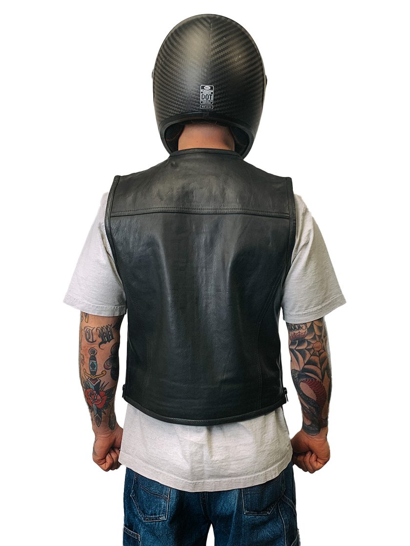 Leather vest sale back