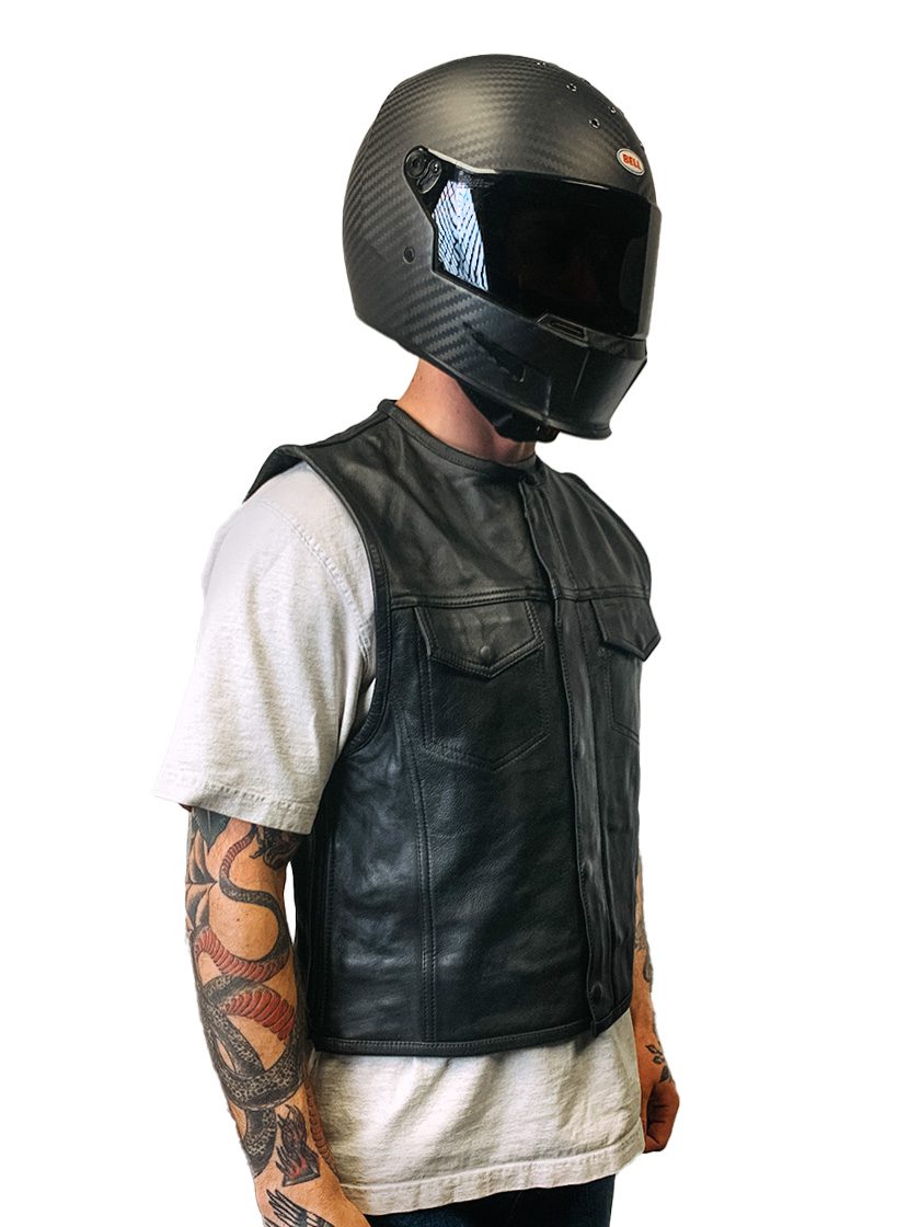 Standard Issue Motorcycle Vest - Leather – Odin Mfg