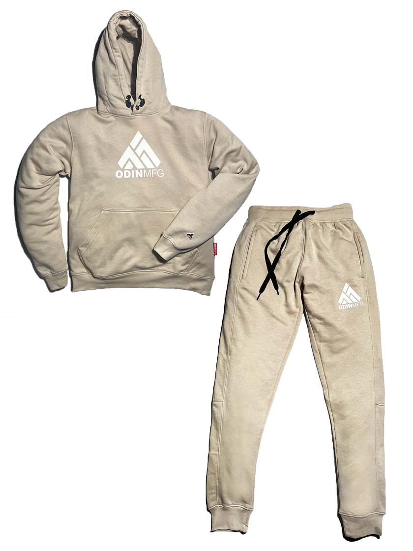 Women s Stacked Logo Sweatpants Tan Odin Mfg